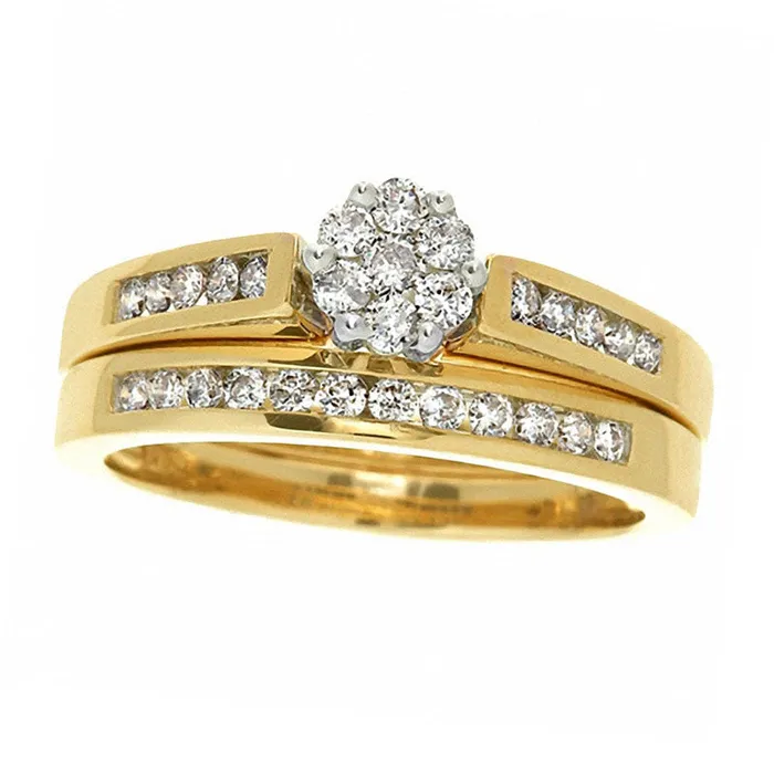 Rings Previously Owned 10 CT TW Natural Diamond Flower Bridal Engagement Ring Set in Solid 10K Yellow Gold Goldia Rings Previously Owned 10 CT TW Natural Diamond Flower Bridal Engagement Ring Set in Solid 10K Yellow Gold Goldia