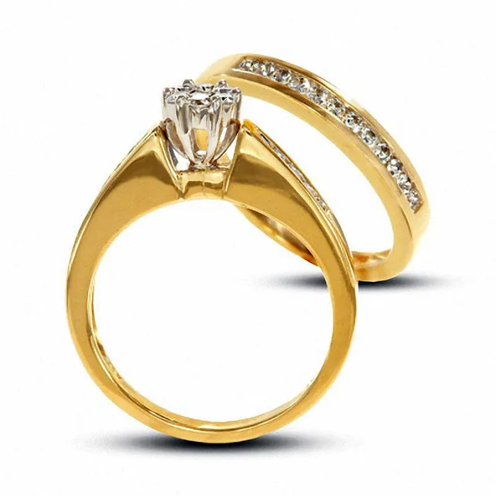 Rings Previously Owned 10 CT TW Natural Diamond Flower Bridal Engagement Ring Set in Solid 10K Yellow Gold Goldia Rings Previously Owned 10 CT TW Natural Diamond Flower Bridal Engagement Ring Set in Solid 10K Yellow Gold Goldia