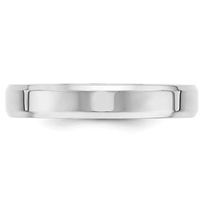Rings Solid 14K White Gold 4mm Bevel Edge Comfort Fit MensWomens Wedding Band Ring Size 75 Goldia Rings Solid 14K White Gold 4mm Bevel Edge Comfort Fit MensWomens Wedding Band Ring Size 75 Goldia