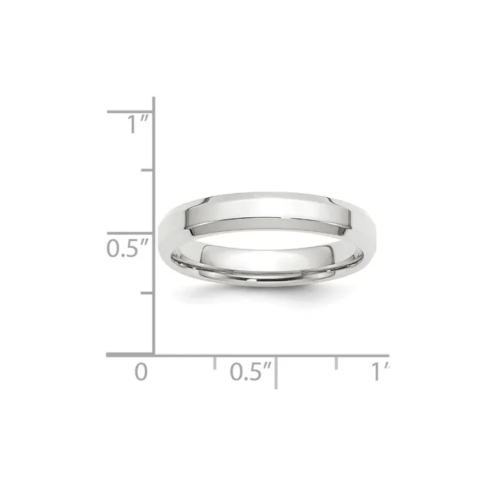 Rings Solid 14K White Gold 4mm Bevel Edge Comfort Fit MensWomens Wedding Band Ring Size 75 Goldia Rings Solid 14K White Gold 4mm Bevel Edge Comfort Fit MensWomens Wedding Band Ring Size 75 Goldia