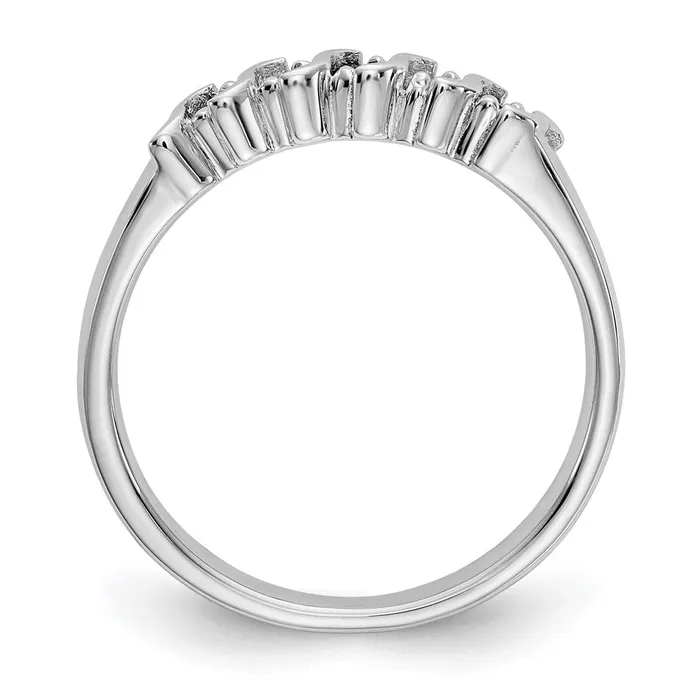 Rings Solid 14k White Gold Simulated CZ wSimulated Sapphire Band Goldia
