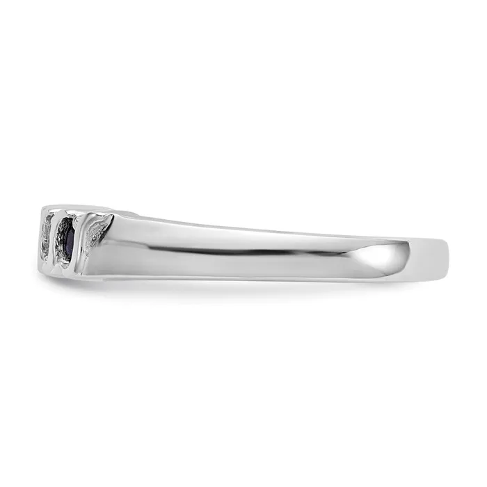 Rings Solid 14k White Gold Simulated CZ wSimulated Sapphire Band Goldia