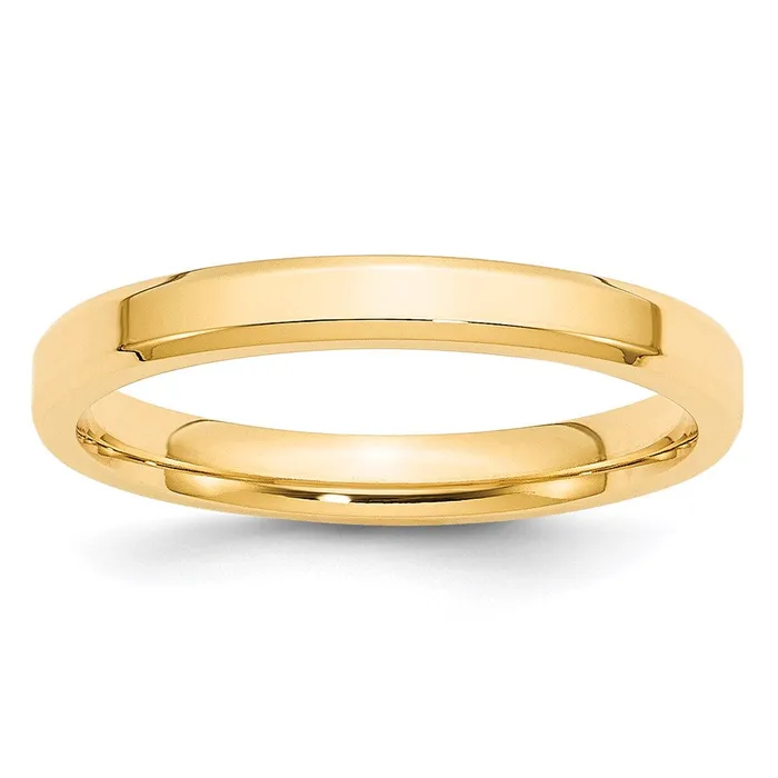 Rings Solid 18K Yellow Gold 3mm Bevel Edge Comfort Fit MensWomens Wedding Band Ring Size 125 Goldia Rings Solid 18K Yellow Gold 3mm Bevel Edge Comfort Fit MensWomens Wedding Band Ring Size 125 Goldia