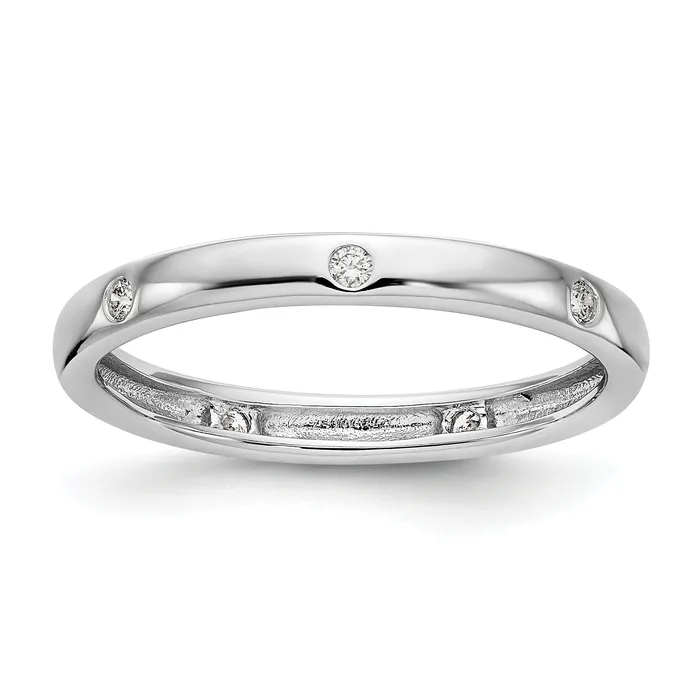 Rings Solid Real 14k White Gold 110CT Polished Bezel Set CZ Eternity Wedding Band Ring Goldia Rings Solid Real 14k White Gold 110CT Polished Bezel Set CZ Eternity Wedding Band Ring Goldia