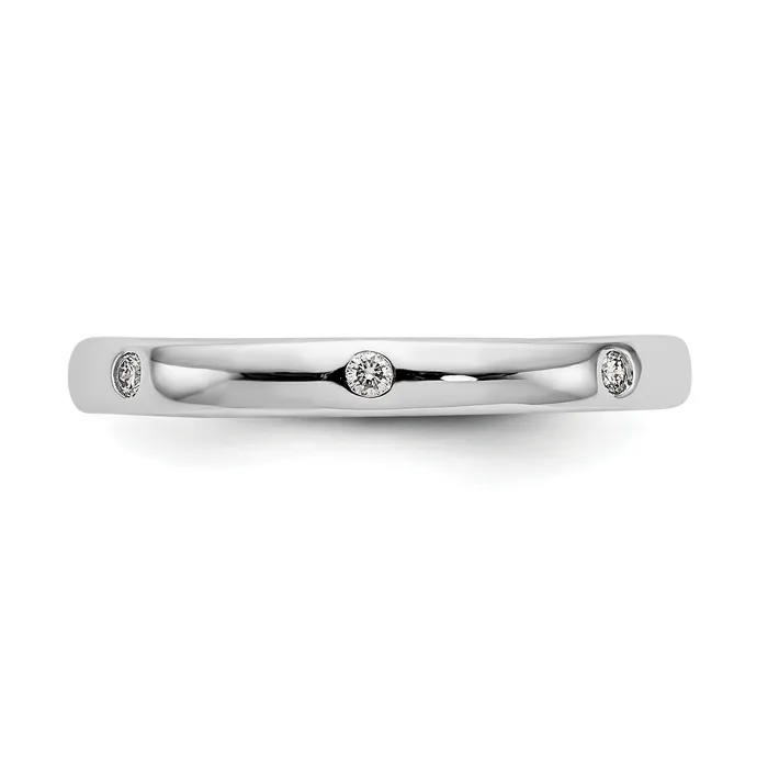 Rings Solid Real 14k White Gold 110CT Polished Bezel Set CZ Eternity Wedding Band Ring Goldia