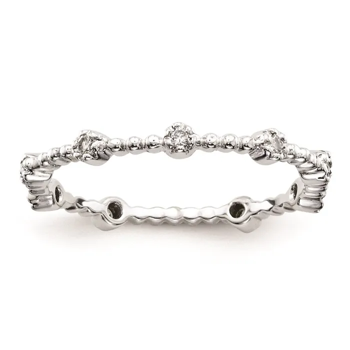 Rings Sterling Silver Belle Amore Diamond Wedding Band Goldia