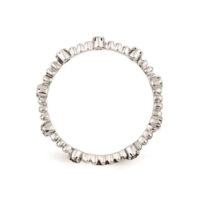 Rings Sterling Silver Belle Amore Diamond Wedding Band Goldia