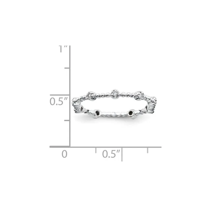 Rings Sterling Silver Belle Amore Diamond Wedding Band Goldia
