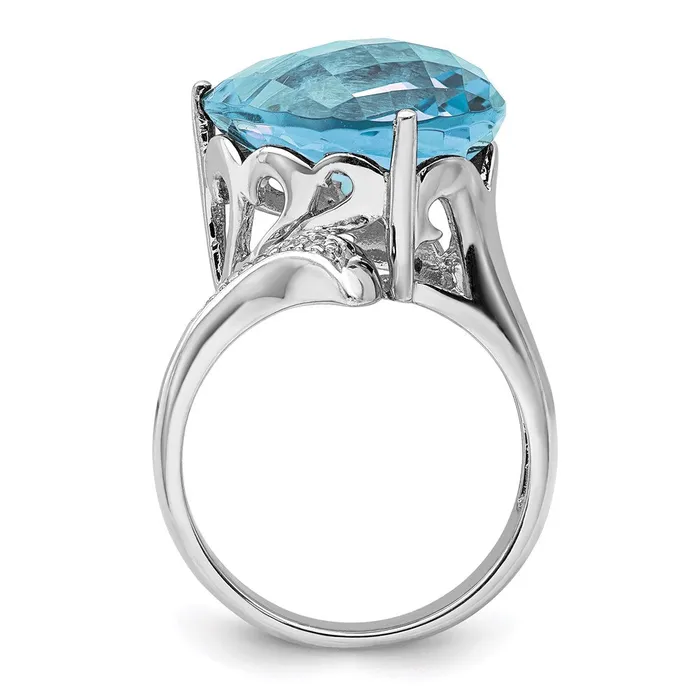 Rings Sterling Silver Rhodium Sky Blue Topaz u0026 Diamond Ring Goldia