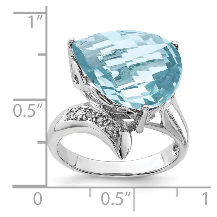 Rings Sterling Silver Rhodium Sky Blue Topaz u0026 Diamond Ring Goldia