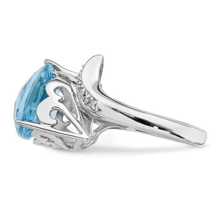 Rings Sterling Silver Rhodium Sky Blue Topaz u0026 Diamond Ring Goldia