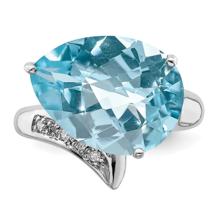 Rings Sterling Silver Rhodium Sky Blue Topaz u0026 Diamond Ring Goldia