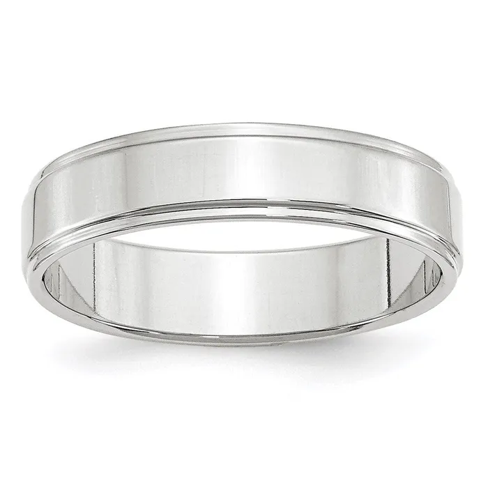 Solid 10K White Gold 5mm Flat with Step Edge MensWomens Wedding Band Ring Size 8 Goldia Rings Solid 10K White Gold 5mm Flat with Step Edge MensWomens Wedding Band Ring Size 8 Goldia Rings