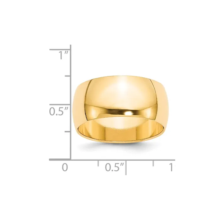 Solid 10K Yellow Gold 10mm Half Round MensWomens Wedding Band Ring Size 135 Goldia Rings Solid 10K Yellow Gold 10mm Half Round MensWomens Wedding Band Ring Size 135 Goldia Rings
