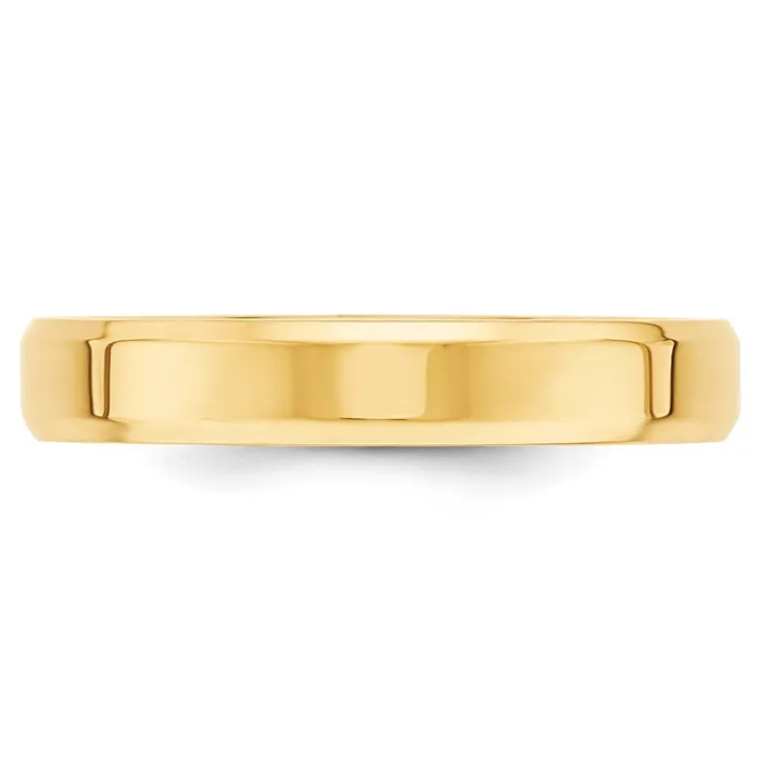 Solid 10K Yellow Gold 4mm Bevel Edge Comfort Fit MensWomens Wedding Band Ring Size 125 Goldia Rings Solid 10K Yellow Gold 4mm Bevel Edge Comfort Fit MensWomens Wedding Band Ring Size 125 Goldia Rings