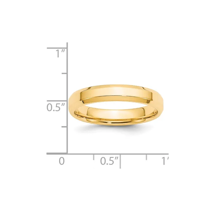 Solid 10K Yellow Gold 4mm Bevel Edge Comfort Fit MensWomens Wedding Band Ring Size 125 Goldia Rings Solid 10K Yellow Gold 4mm Bevel Edge Comfort Fit MensWomens Wedding Band Ring Size 125 Goldia Rings