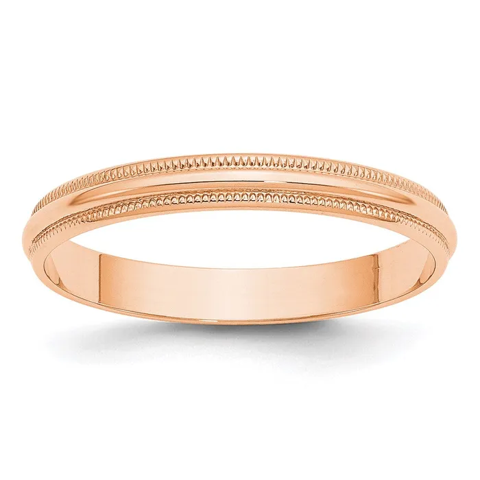 Solid 10K Yellow Gold Rose Gold 3mm Light Weight Milgrain Half Round MensWomens Wedding Band Ring Size 95 Goldia Rings Solid 10K Yellow Gold Rose Gold 3mm Light Weight Milgrain Half Round MensWomens Wedding Band Ring Size 95 Goldia Rings