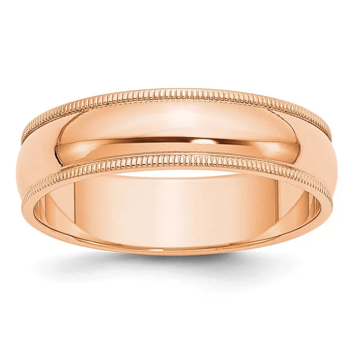 Solid 10K Yellow Gold Rose Gold 6mm Milgrain HalfRound Wedding MensWomens Wedding Band Ring Size 45 Goldia Rings Solid 10K Yellow Gold Rose Gold 6mm Milgrain HalfRound Wedding MensWomens Wedding Band Ring Size 45 Goldia Rings