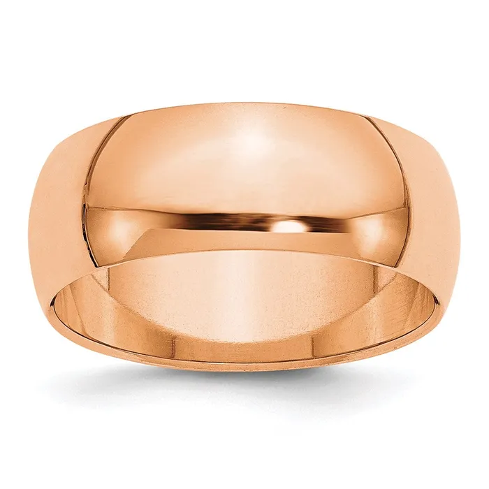 Solid 10K Yellow Gold Rose Gold 8mm HalfRound Wedding MensWomens Wedding Band Ring Size 75 Goldia Rings Solid 10K Yellow Gold Rose Gold 8mm HalfRound Wedding MensWomens Wedding Band Ring Size 75 Goldia Rings