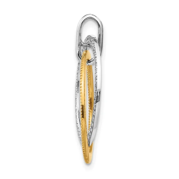 Solid 14k Twotone 14ct Simulated CZ Entwined Circles Pendant Goldia Rings Solid 14k Twotone 14ct Simulated CZ Entwined Circles Pendant Goldia Rings
