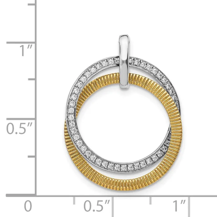 Solid 14k Twotone 14ct Simulated CZ Entwined Circles Pendant Goldia Rings Solid 14k Twotone 14ct Simulated CZ Entwined Circles Pendant Goldia Rings