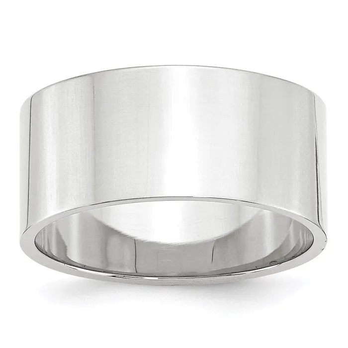 Solid 14K White Gold 10mm Light Weight Flat MensWomens Wedding Band Ring Size 75 Goldia Rings Solid 14K White Gold 10mm Light Weight Flat MensWomens Wedding Band Ring Size 75 Goldia Rings