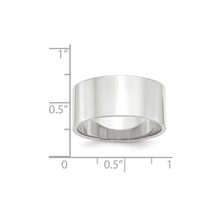 Solid 14K White Gold 10mm Light Weight Flat MensWomens Wedding Band Ring Size 75 Goldia Rings Solid 14K White Gold 10mm Light Weight Flat MensWomens Wedding Band Ring Size 75 Goldia Rings