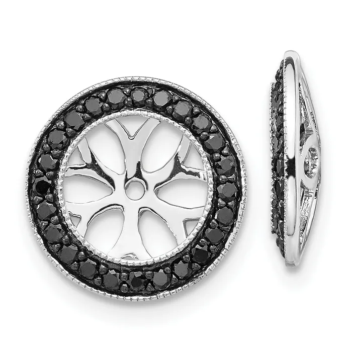 Solid 14k White Gold 38ct BlacK Simulated CZ Earring JacKets Goldia Earrings Solid 14k White Gold 38ct BlacK Simulated CZ Earring JacKets Goldia Earrings