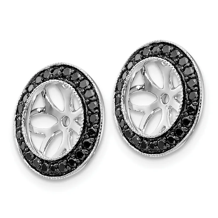 Solid 14k White Gold 38ct BlacK Simulated CZ Earring JacKets Goldia Earrings Solid 14k White Gold 38ct BlacK Simulated CZ Earring JacKets Goldia Earrings