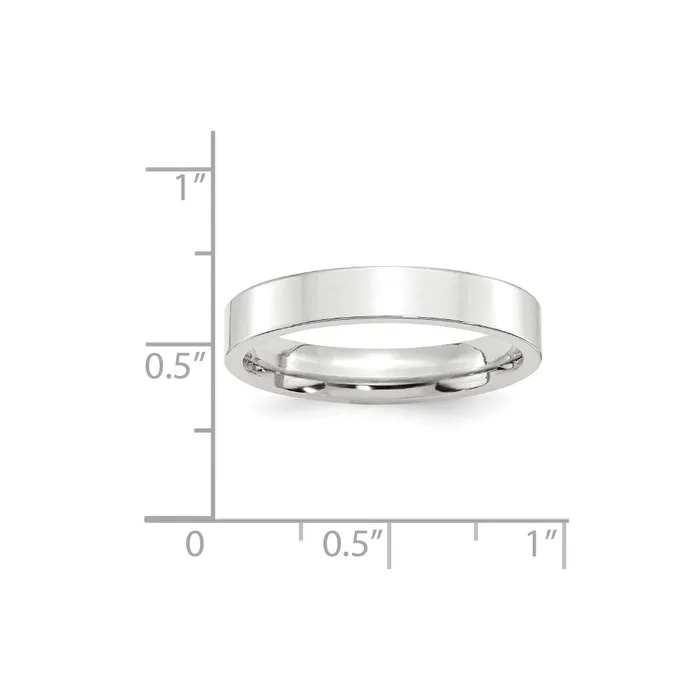 Solid 14K White Gold 4mm Standard Flat Comfort Fit MensWomens Wedding Band Ring Size 9 Goldia Rings Solid 14K White Gold 4mm Standard Flat Comfort Fit MensWomens Wedding Band Ring Size 9 Goldia Rings