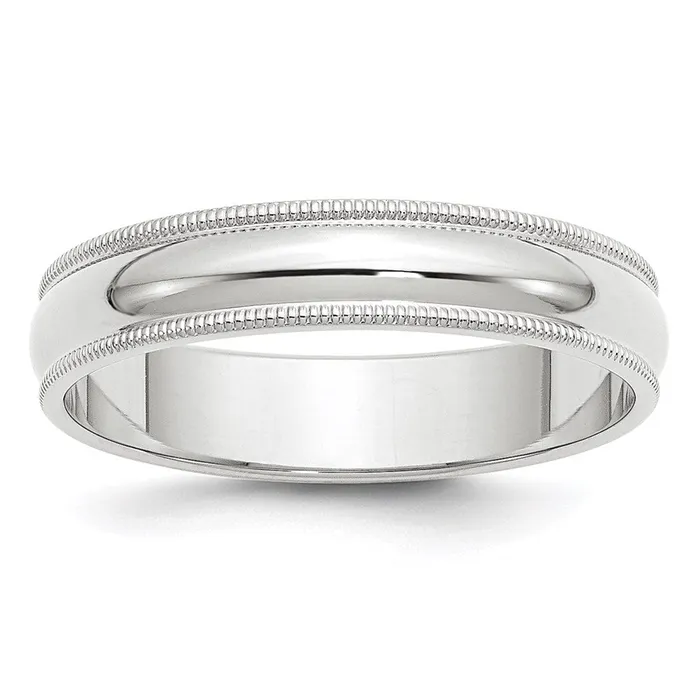 Solid 14K White Gold 5mm Milgrain Half Round MensWomens Wedding Band Ring Size 13 Goldia Rings Solid 14K White Gold 5mm Milgrain Half Round MensWomens Wedding Band Ring Size 13 Goldia Rings