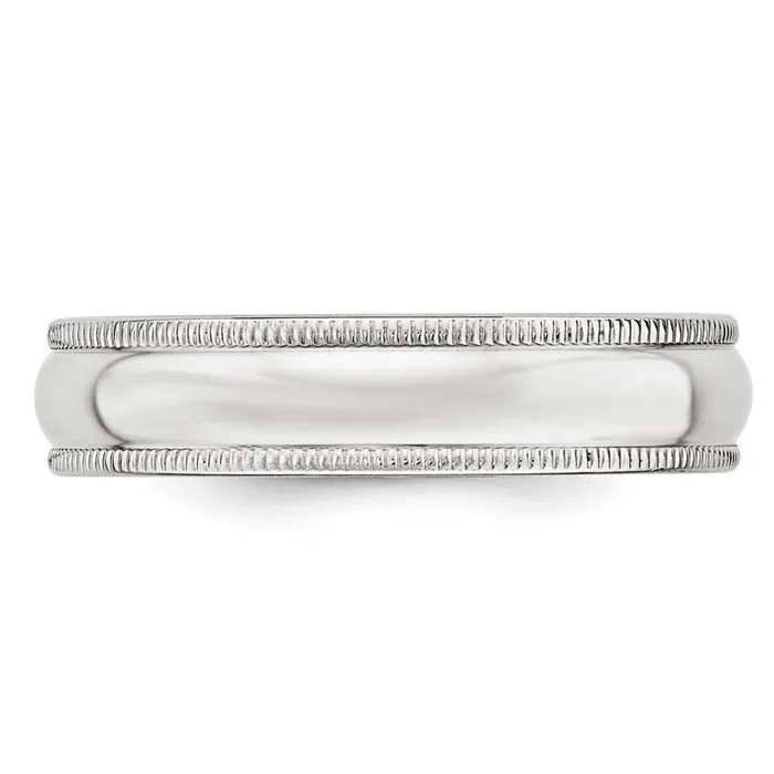 Solid 14K White Gold 5mm Milgrain Half Round MensWomens Wedding Band Ring Size 13 Goldia Rings Solid 14K White Gold 5mm Milgrain Half Round MensWomens Wedding Band Ring Size 13 Goldia Rings