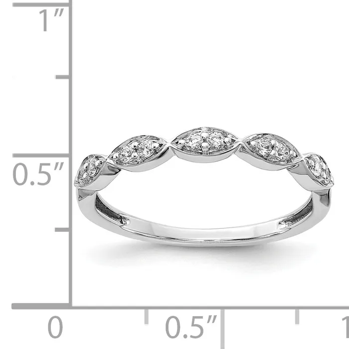 Solid 14k White Gold Fancy Simulated CZ Band Goldia Rings