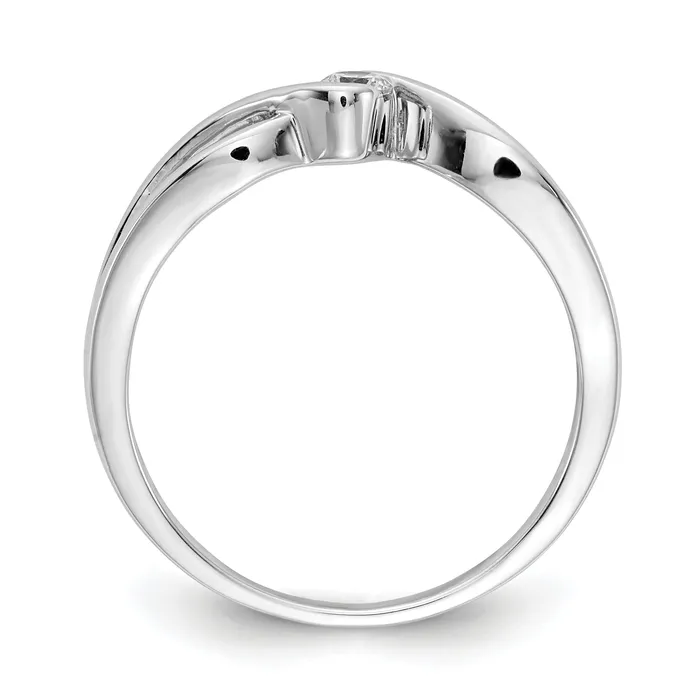 Solid 14k White Gold Polished Simulated CZ Ring Goldia Rings