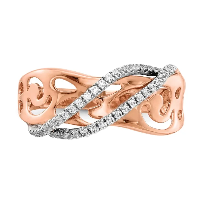 Solid 14k White Gold Polished Simulated CZ Ring Goldia Rings