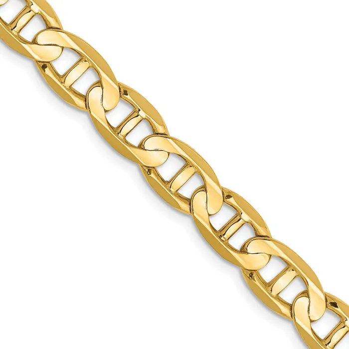 Solid 14K Yellow Gold 26 inch 7mm Concave Anchor with Lobster Clasp Chain Necklace MDS Necklaces Solid 14K Yellow Gold 26 inch 7mm Concave Anchor with Lobster Clasp Chain Necklace MDS Necklaces