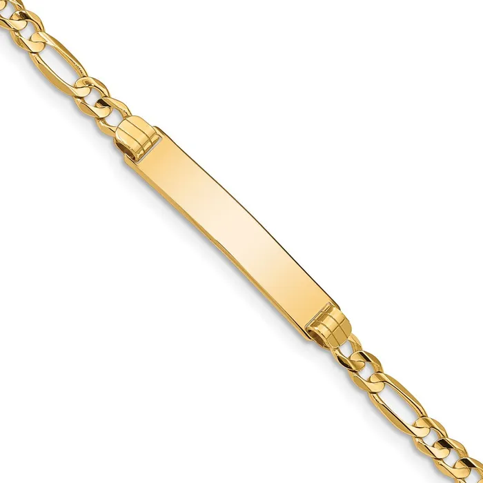 Solid 14K Yellow Gold Figaro ID Bracelet MDS Bracelets