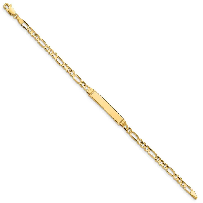 Solid 14K Yellow Gold Figaro ID Bracelet MDS Bracelets Solid 14K Yellow Gold Figaro ID Bracelet MDS Bracelets