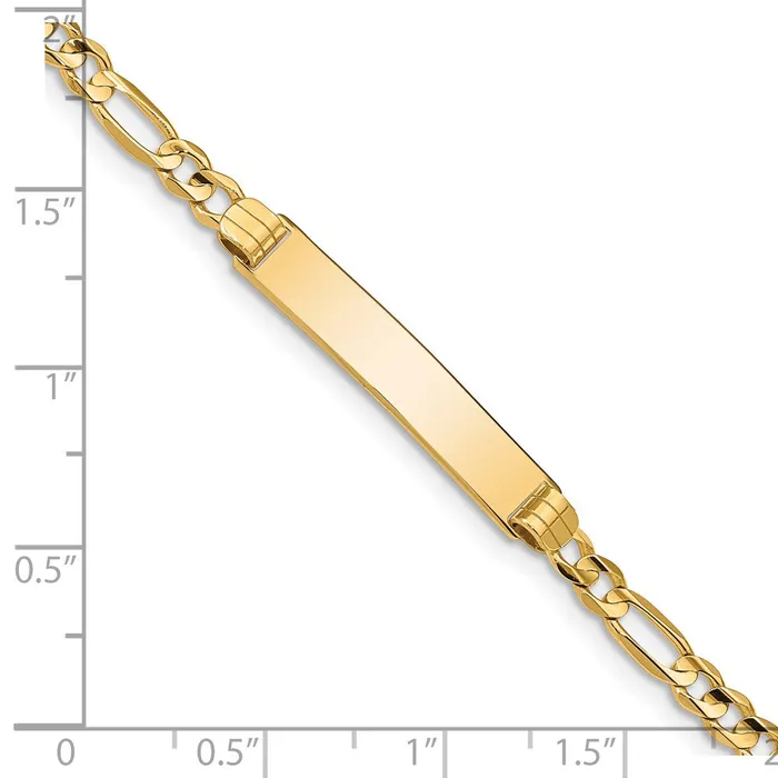 Solid 14K Yellow Gold Figaro ID Bracelet MDS Bracelets Solid 14K Yellow Gold Figaro ID Bracelet MDS Bracelets