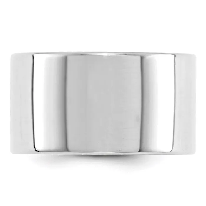 Solid 18K White Gold 12mm Light Weight Flat MensWomens Wedding Band Ring Size 65 Goldia Rings Solid 18K White Gold 12mm Light Weight Flat MensWomens Wedding Band Ring Size 65 Goldia Rings