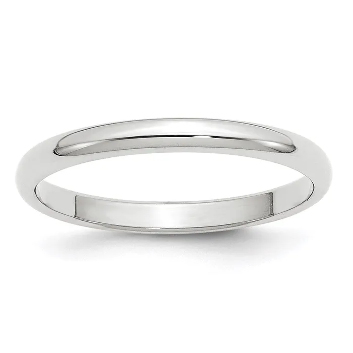 Solid 18K White Gold 25mm Half Round MensWomens Wedding Band Ring Size 11 Goldia Rings Solid 18K White Gold 25mm Half Round MensWomens Wedding Band Ring Size 11 Goldia Rings