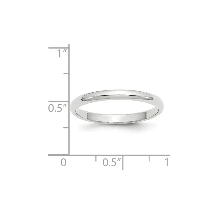 Solid 18K White Gold 25mm Half Round MensWomens Wedding Band Ring Size 11 Goldia Rings Solid 18K White Gold 25mm Half Round MensWomens Wedding Band Ring Size 11 Goldia Rings