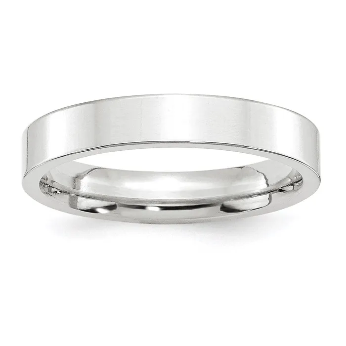 Solid 18K White Gold 4mm Standard Flat Comfort Fit MensWomens Wedding Band Ring Size 10 Goldia Rings Solid 18K White Gold 4mm Standard Flat Comfort Fit MensWomens Wedding Band Ring Size 10 Goldia Rings