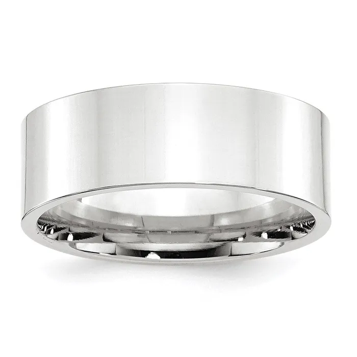 Solid 18K White Gold 8mm Standard Flat Comfort Fit MensWomens Wedding Band Ring Size 10 Goldia Rings Solid 18K White Gold 8mm Standard Flat Comfort Fit MensWomens Wedding Band Ring Size 10 Goldia Rings