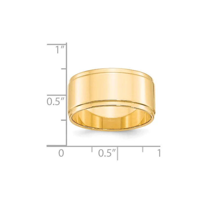 Solid 18K Yellow Gold 10mm Flat with Step Edge MensWomens Wedding Band Ring Size 115 Goldia Rings Solid 18K Yellow Gold 10mm Flat with Step Edge MensWomens Wedding Band Ring Size 115 Goldia Rings