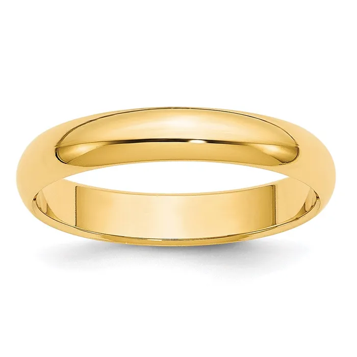 Solid 18K Yellow Gold 4mm Half Round MensWomens Wedding Band Ring Size 13 Goldia Rings Solid 18K Yellow Gold 4mm Half Round MensWomens Wedding Band Ring Size 13 Goldia Rings