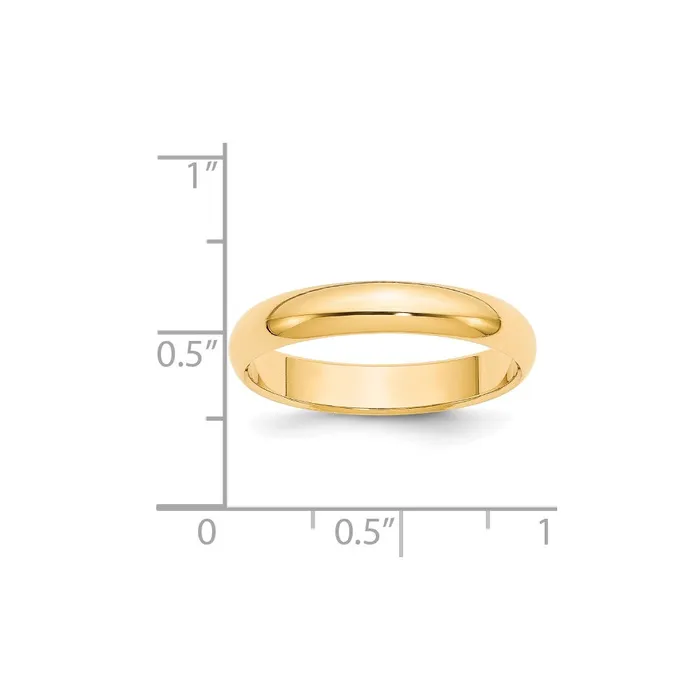 Solid 18K Yellow Gold 4mm Half Round MensWomens Wedding Band Ring Size 13 Goldia Rings Solid 18K Yellow Gold 4mm Half Round MensWomens Wedding Band Ring Size 13 Goldia Rings