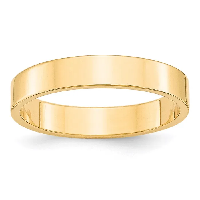 Solid 18K Yellow Gold 4mm Light Weight Flat MensWomens Wedding Band Ring Size 115 Goldia Rings Solid 18K Yellow Gold 4mm Light Weight Flat MensWomens Wedding Band Ring Size 115 Goldia Rings