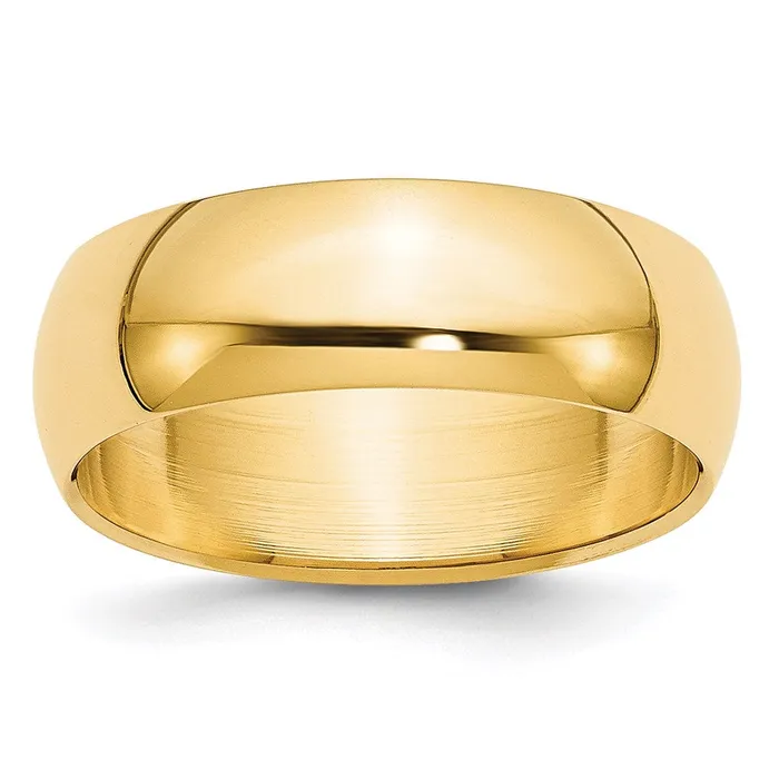 Solid 18K Yellow Gold 7mm Half Round MensWomens Wedding Band Ring Size 135 Goldia Rings Solid 18K Yellow Gold 7mm Half Round MensWomens Wedding Band Ring Size 135 Goldia Rings