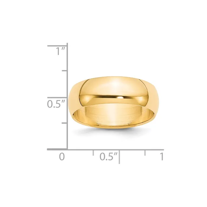 Solid 18K Yellow Gold 7mm Half Round MensWomens Wedding Band Ring Size 135 Goldia Rings Solid 18K Yellow Gold 7mm Half Round MensWomens Wedding Band Ring Size 135 Goldia Rings